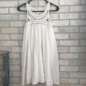 White crocheted top flowy tank tunic